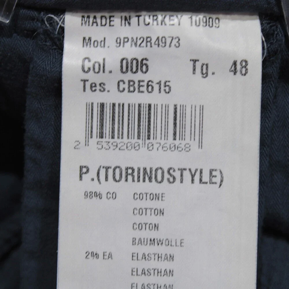 Mason's NWT Chinos / Casual Pants Size 48 (US 32) Torino in Blue Cotton Blend